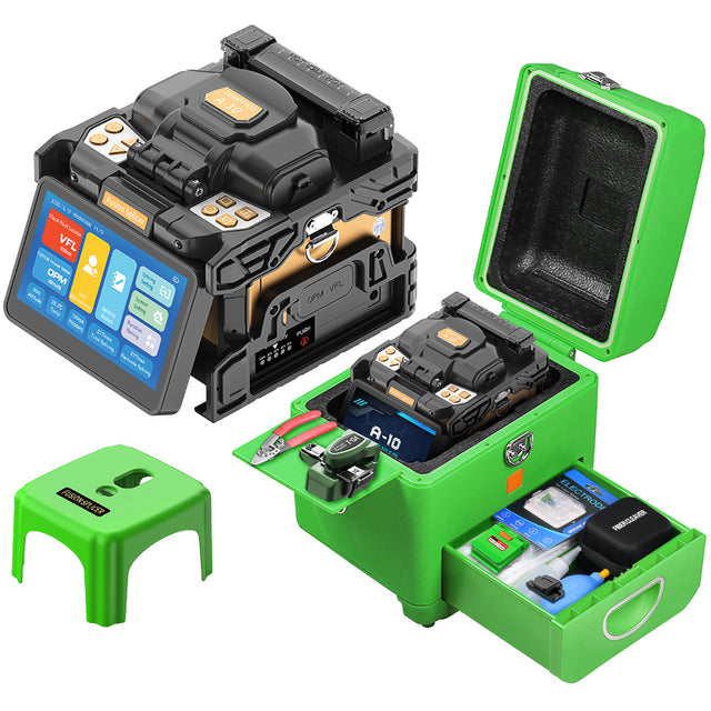 COMPTYCO A-10 Optical Fiber Splicing Machine with OPM/VFL Fiber Optic Equipment 10 Languages 6 Motors Fiber Optic Fusion