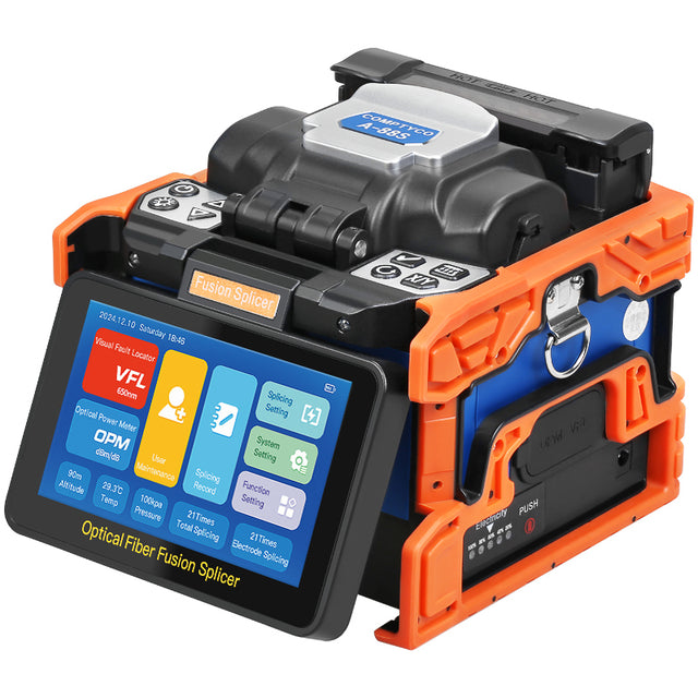 COMPTYCO A-88S Smart Optical Fiber Welding Machine with OPM/VFL 5 Inch Touch Screen 6 Motors SM MM Fiber Optic Fusion Sp