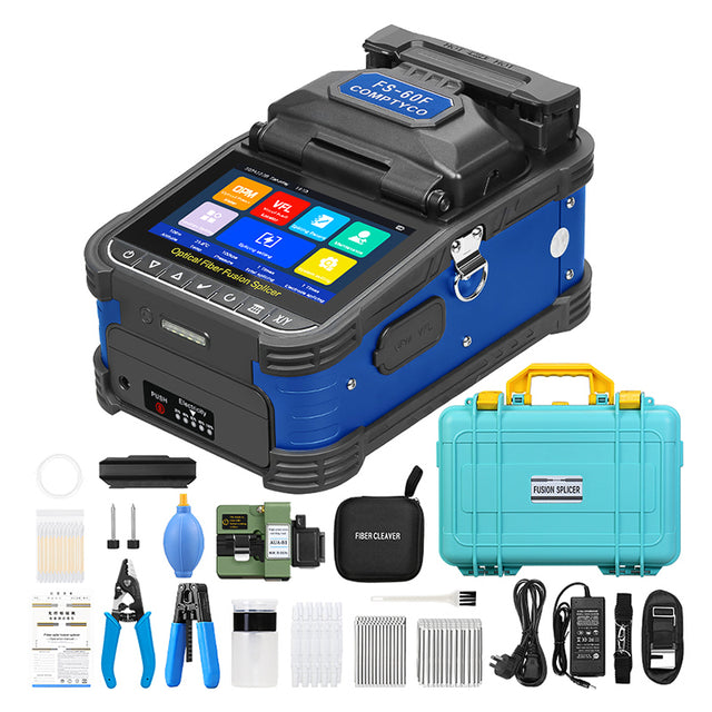 COMPTYCO FS-60F Fully Automatic Optical Fiber Welding Machine 6 Motor with OPM VFL 5 Inch Touchscreen Fiber Optic Fusion