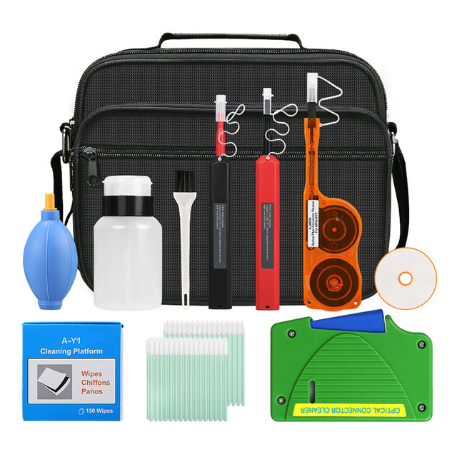 COMPTYCO Fiber Tool Kit 12pcs One Click 1.25/2.5mm SC FC ST LC MPO Cleaning Pen/Box Fiber Cleaning Tool Set Fiber Optic