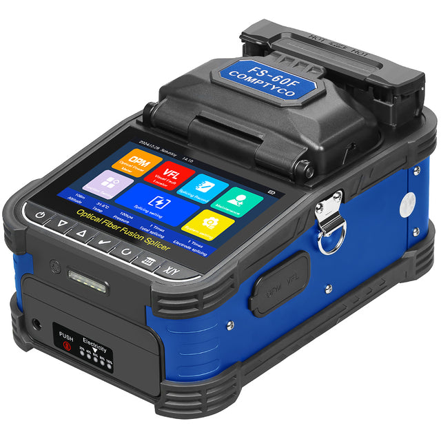 COMPTYCO Good Price FS-60F Fully Automatic Optical Fiber Welding Machine 6 Motor with OPM VFL 7800mAh Fiber Optic Fusion