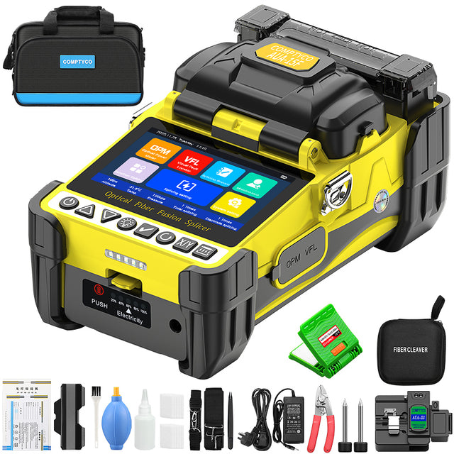 COMPTYCO Hot Sale AUA-15F Fiber Optic Splicing Machine with OPM VFL Fast Splice 6 Motors FTTH 8/18s Optical Fiber Fusion