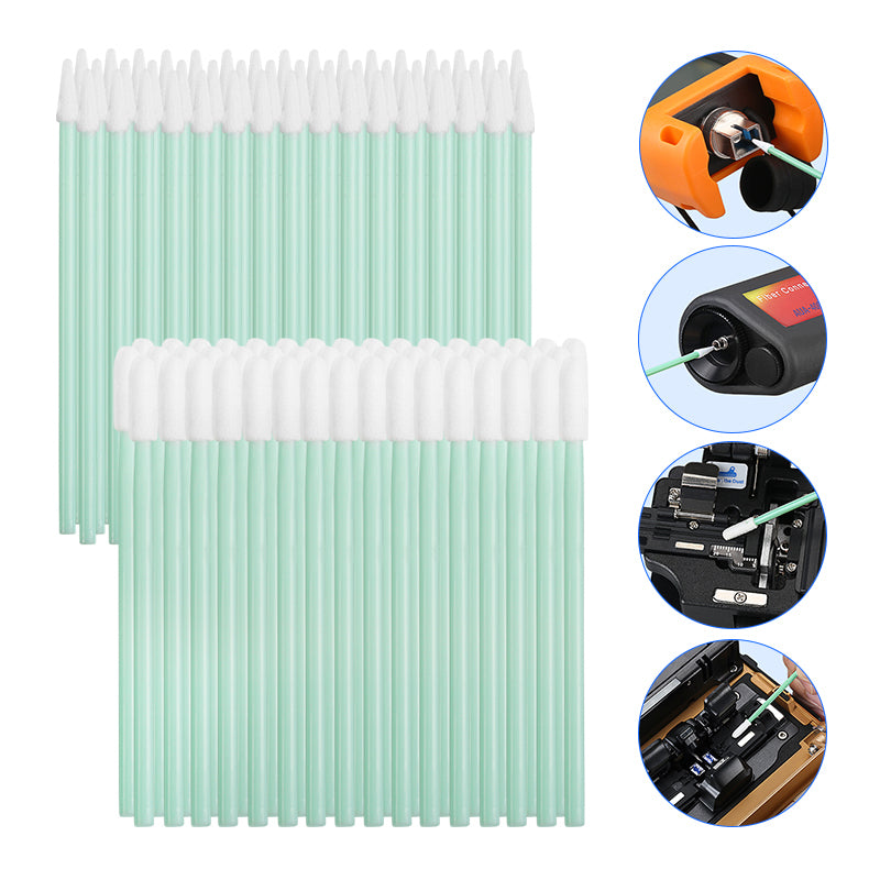 100pcs Fiber Optic Cleaning Rods Optical Fiber Swabs for 1.25mm/2.5mm LC/SC/FC/ST Connectors/Adaptors Fiber Optic Cleani