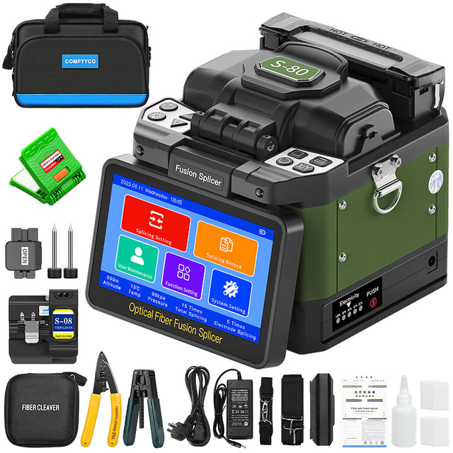 COMPTYCO 6 Motor Core to Core Welding Splicing Machine S-80 6700mAh Battery Fiber Optic Equipment ARC Fiber Optic Fusion