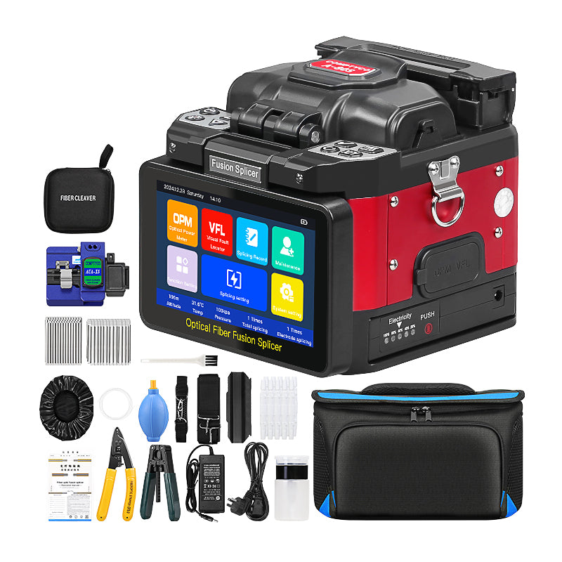 COMPTYCO A-80S Fully Automatic Fusion Splicer Machine 5 Inch Touch Screen 6 Motors with OPM VFL Fiber Optic Fusion Splic