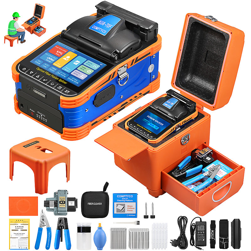 COMPTYCO AUA-70F High Performance Cheapest Fiber Optic Splicer Kit Fusion Splicer Machine 6 Motor Fiber Optic Fusion Spl