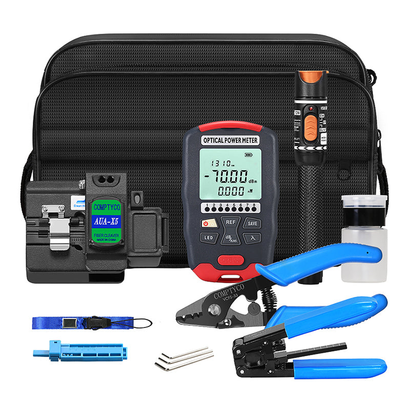 COMPTYCO AUA-X5 Optical Fiber Cleaver AUA-D7 Optical Power Meter Hot Welding Visual Fault Locator OPM VFL Optical Fiber 