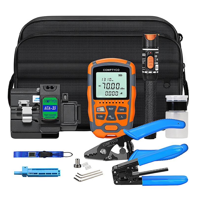 COMPTYCO AUA-X5 Optical Fiber Cleaver AUA-M7 Optical Power Meter Visual Fault Locator OPM VFL Fiber Tool Set Fibra Optic