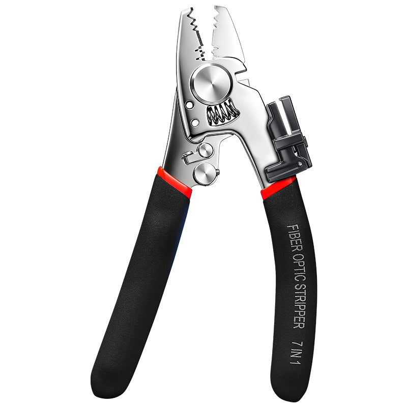 COMPTYCO F7 Stainless Steel Fiber Stripper Multi in 1 Stripper Pliers with Fiber Cleaning Wipe FTTH Tool Optical Fiber S