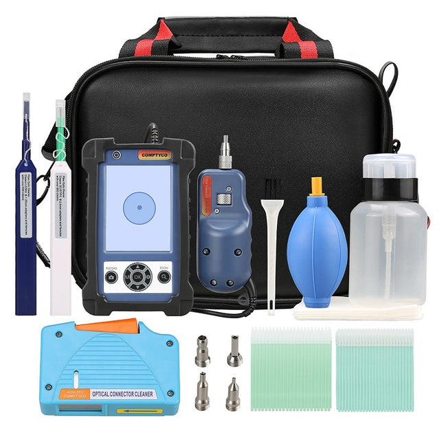 COMPTYCO Fiber Optic End Face Detector One Click 1.25/2.5mm Cleaning Pen Cleaning Box Fiber Optic Microscope Fiber Optic
