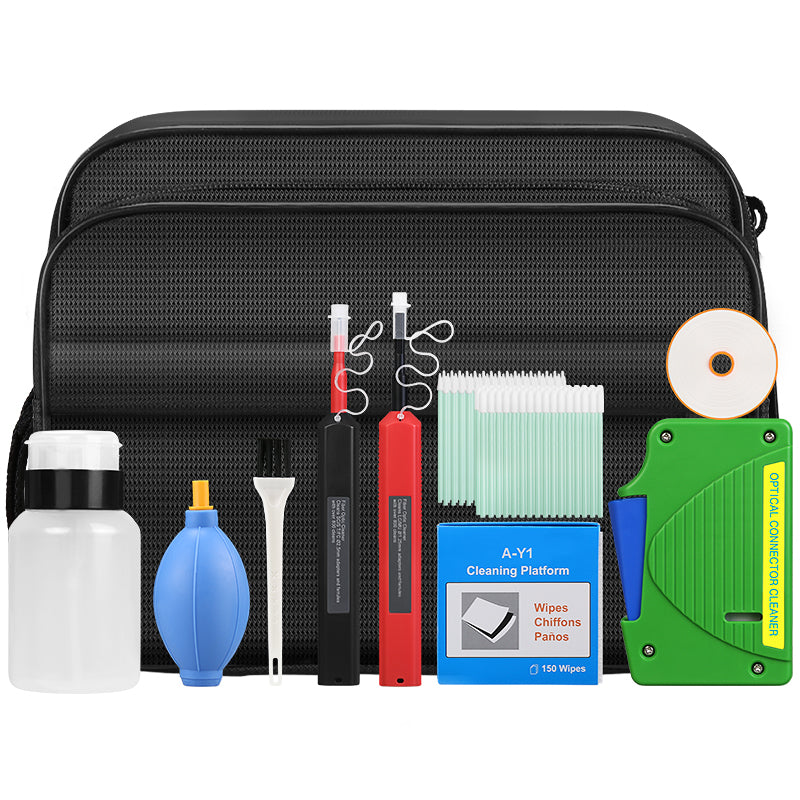 COMPTYCO Fiber Tool Kit 11pcs One Click 1.25/2.5mm SC FC ST LC Cleaning Pen/Box Fiber Cleaning Tool Set Fiber Optic Clea