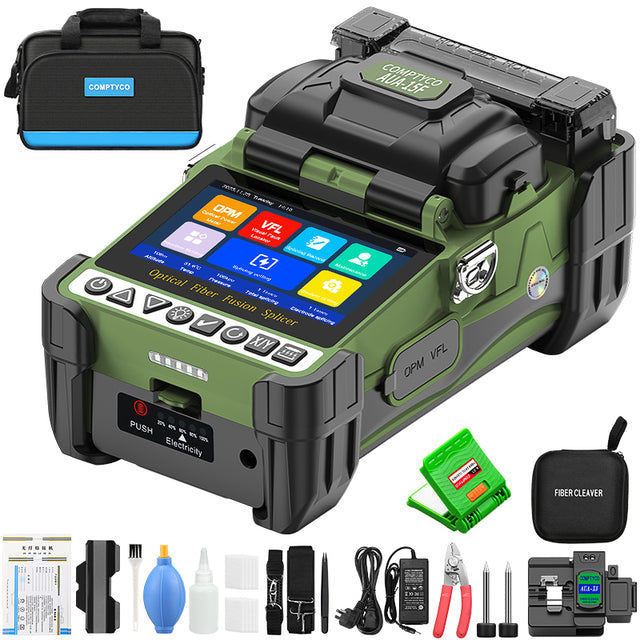 COMPTYCO High Precision 6 Motors Core Alignment Optical Fiber Splicing Machine Low Loss AUA-15F SM MM Fiber Optic Fusion