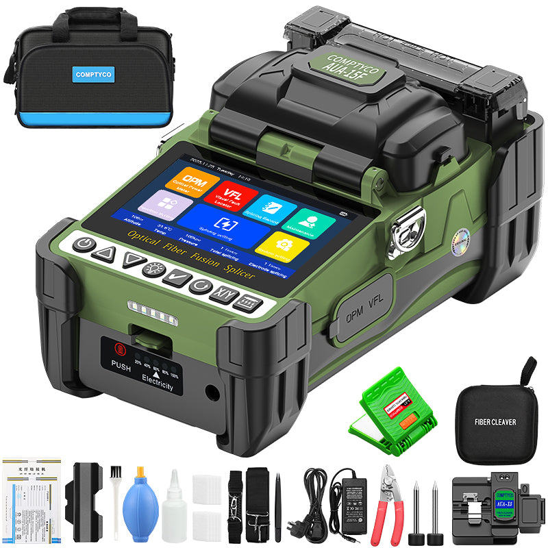 COMPTYCO High Precision 6 Motors Core Alignment Optical Fiber Splicing Machine Low Loss AUA-15F SM MM Fiber Optic Fusion