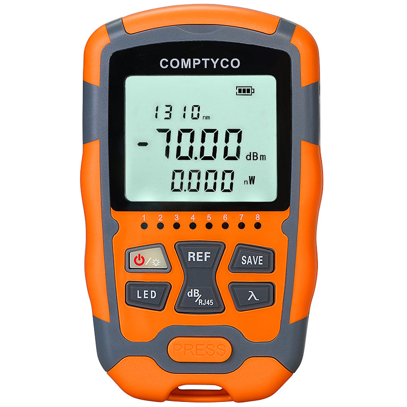 COMPTYCO High Precision Fiber Optic Tester AUA-M7/M5 OPM with LED and RJ45 Tester Fiber Optic Equipment Mini Optical Pow
