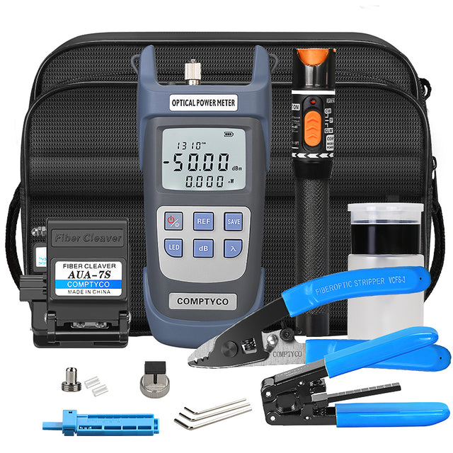 COMPTYCO Hot Sale FTTH Fiber Tool Kit with Cleaver and Optical Power Meter and Visual Fault Locator Mechanics Tool Sets