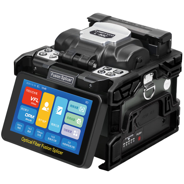 COMPTYCO L-90C High Performance Optical Fiber Welding Machine with OPM/VFL 5 Inch Touchscreen 6 Motor Fiber Optic Fusion
