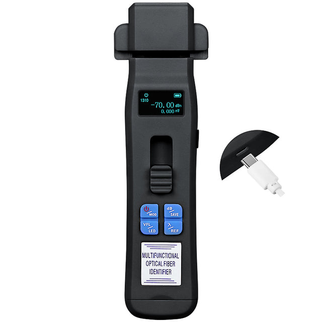 COMPTYCO MINI Charging Type Live Detector Identifier OFI+OPM+30mw VFL+LED Tester 800-1700nm SM MM Black Optic Fiber Iden