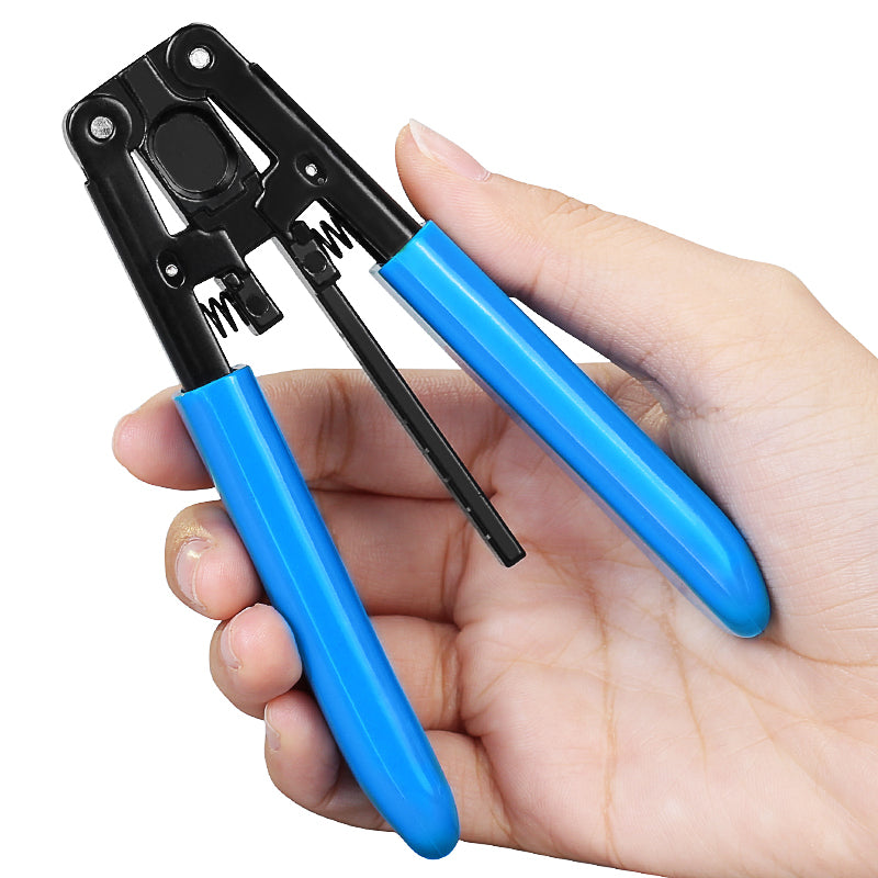 COMPTYCO Metal Leather Drop Cable Stripper Blue FTTH Fiber Tool Leather Wire Stripper Pliers 3mm (W) * 2mm (H) Fiber Str