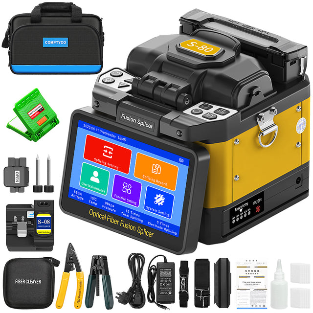COMPTYCO S-80 Fiber Optic Splicing Machine 6 Motors Fiber Optic Soudeuse FTTH Optical Fiber Welding Machine ARC Fusion S