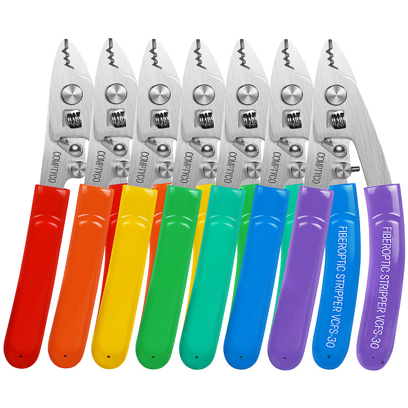 COMPTYCO VCFS-30 Optical Fiber Wire Strippers FTTH Drop Cable WIRE Stripper Tool Stainless Steel 3 Port Fiber Stripper