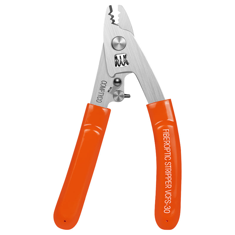 COMPTYCO VCFS-30 Stainless Steel Fiber Optical Stripper 3 Port Stripper FTTH Tools Optical Fiber Stripping Pliers Orange