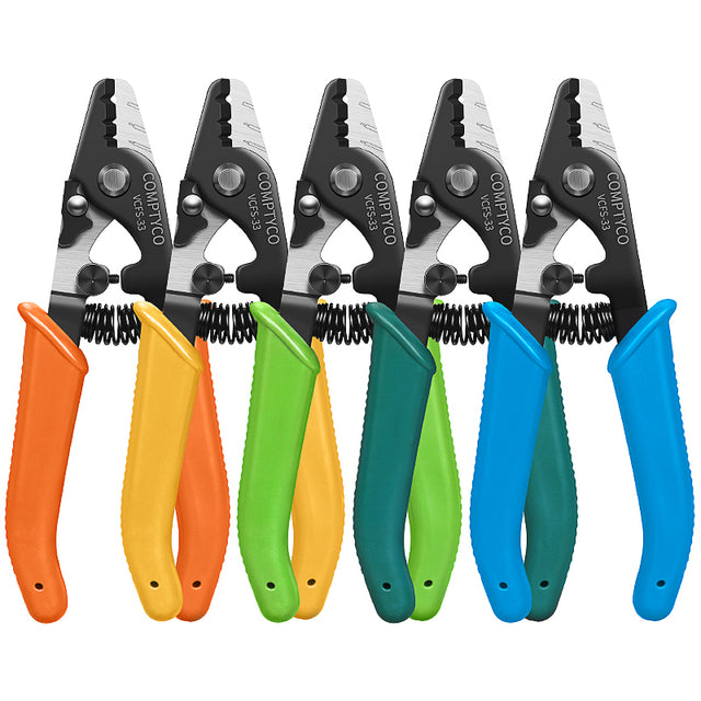 COMPTYCO VCFS-33 Upgraded 5 Color Three Port Cable Stripper FTTH Fiber Fusion Splicing Tool Bare Fiber Leather Fiber Str