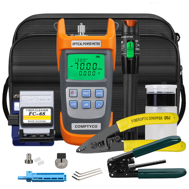 Fiber Tool Kit FC-6S Fiber Cleaver AUA-G710A Optical Power Meter AUA-30mw Visual Fault Locator OPM VFL Optical Fiber Too