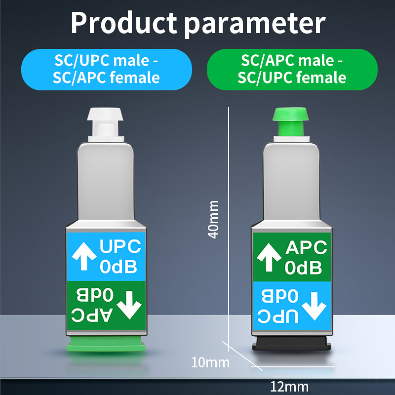 COMPTYCO SM Fiber Optic Adapter SC/APC Female SC/UPC Male 0dB Optical Fiber Hybrid Connector Simplex Single Mode Convert