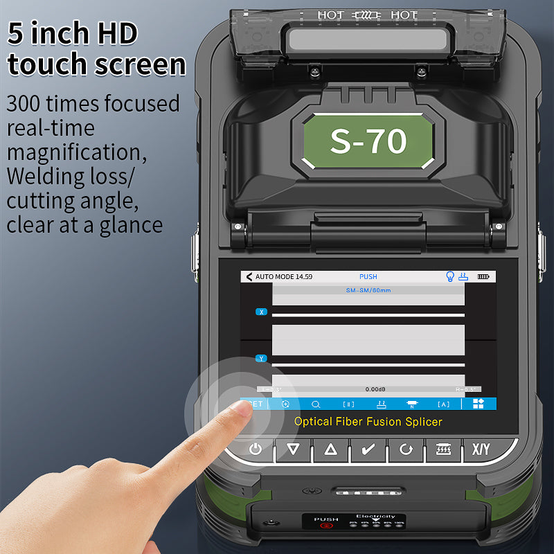 COMPTYCO S-70 Fiber Optic Splicing Machine 6 Motors 8/18S Fiber Optic Soudeuse FTTH Optical Fiber Welding Machine Fusion