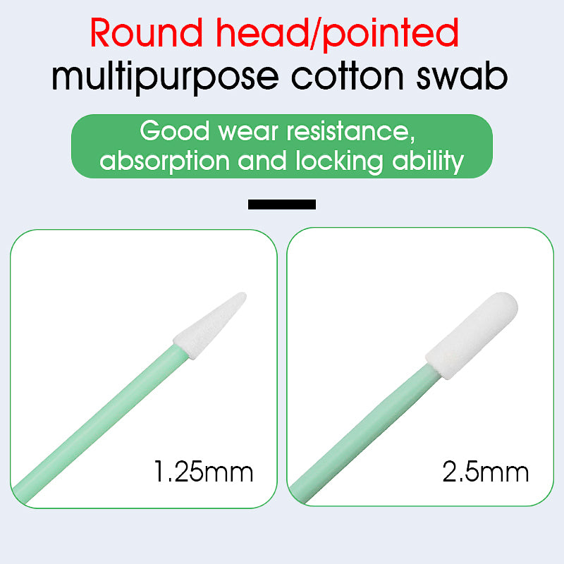 100pcs Fiber Optic Cleaning Rods Optical Fiber Swabs for 1.25mm/2.5mm LC/SC/FC/ST Connectors/Adaptors Fiber Optic Cleani