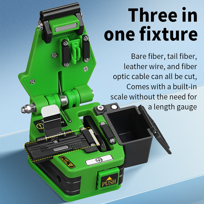 COMPTYCO Automatic Return FTTH Fiber Optic Cutter for Fusion Splicing Green AUA-60C Hot Melt Tools Optic Fiber Cleaver