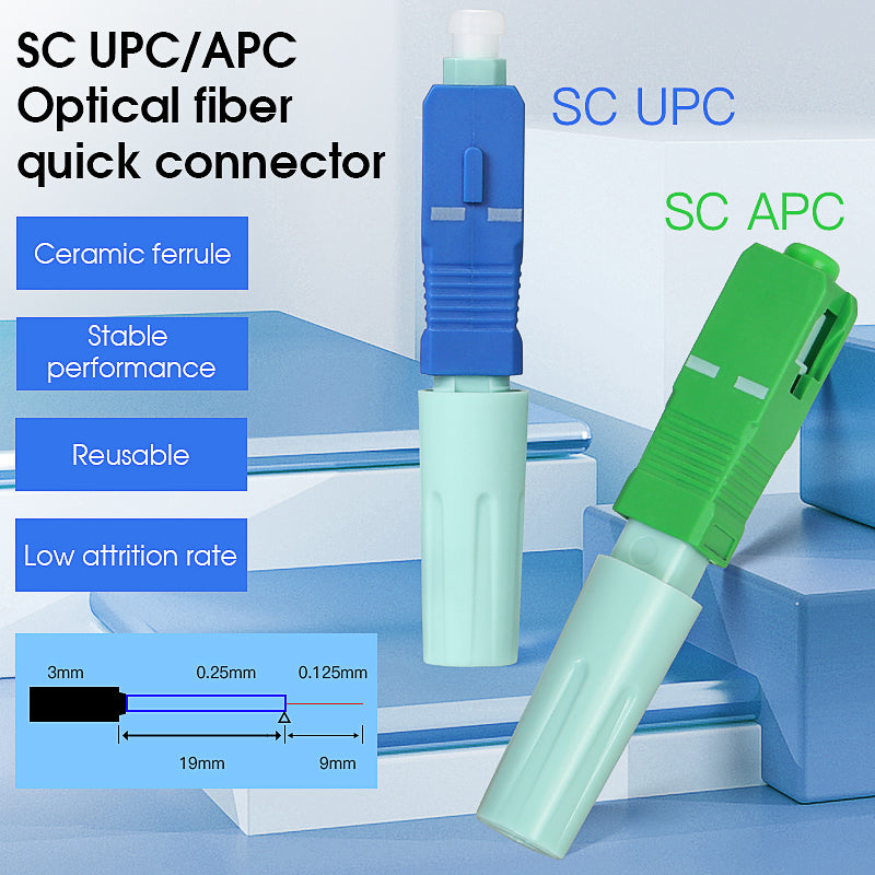 SC UPC/SC APC Fast Connector Fiber Cable Skin Cold Splicing Device Single Mode Fiber Optic Equipment Fiber Optic Quick C