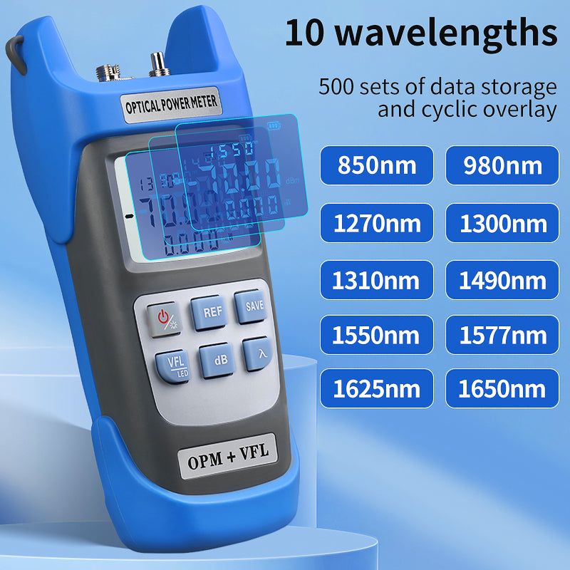 COMPTYCO High Precision Rechargeable OPM VFL with LED 3IN1 Machine Optical Fiber Tester Visual Fault Locator Optical Pow