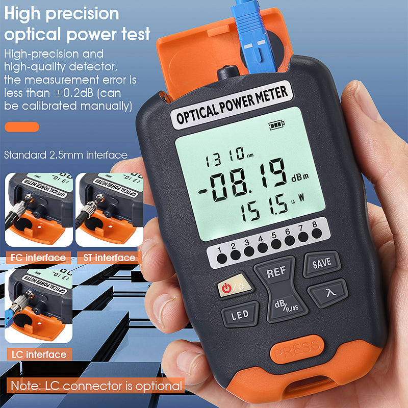 COMPTYCO Good Price Handheld Fiber Optic Tester A-D7/D5 OPM with LED and RJ45 Tester Fiber Optic Equipment Optical Power