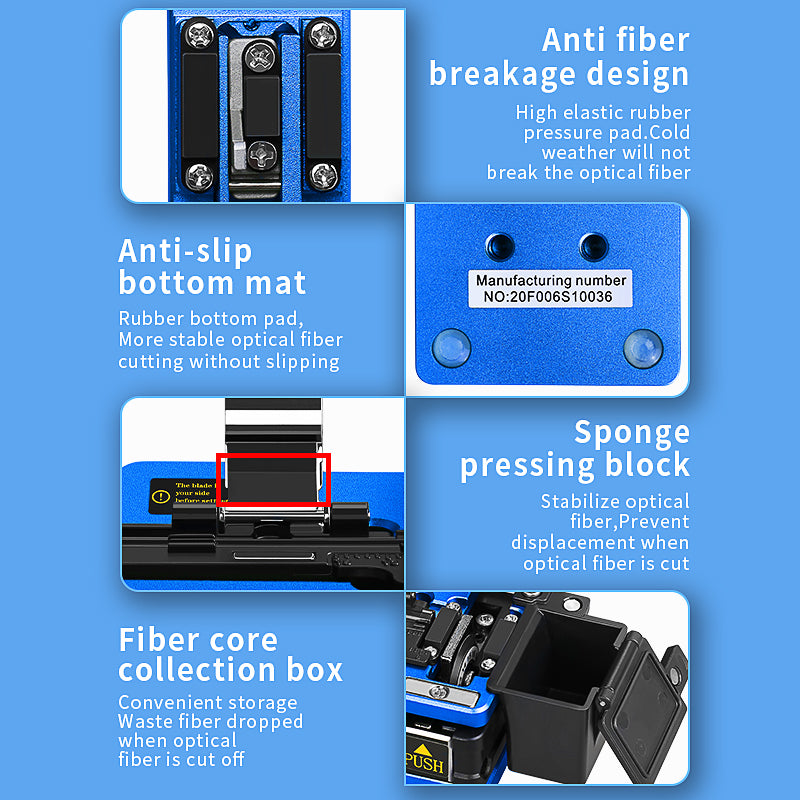 COMPTYCO High Precision Fiber Optic Cutter for Fusion Splicing with Waste Fiber Box AUA-S3 SKL-S3 Hot Melt Optical Fiber