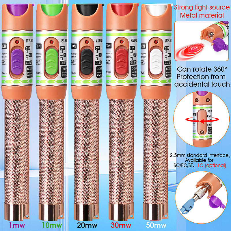COMPTYCO 1-50mw Fiber Optic test Pen Detector Red Light Source Breakpoint Detector Laser Pen VFL 1-50km Visual Fault Loc