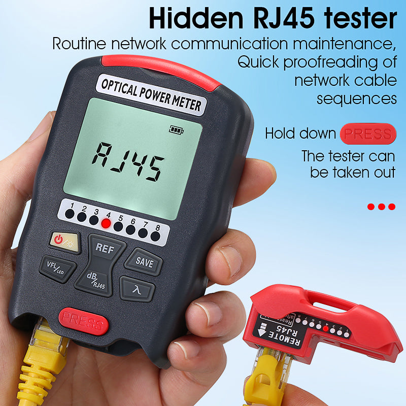 COMPTYCO Optical Multi Meter 4 in 1 OPM+VFL+LED+RJ45 Tester Fiber Optic Equipment Visual Fault Locator Mini Optical Powe