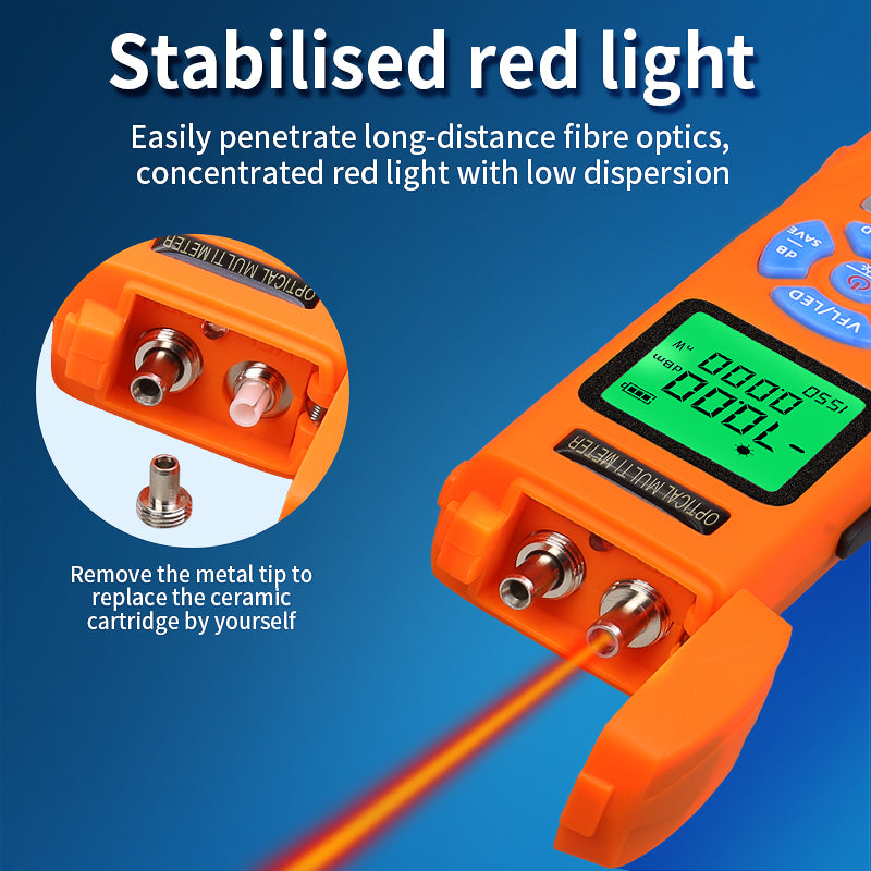 COMPTYCO Rechargeable Optical Multi Meter OPM+VFL+RJ45+LED AUA-C70/C50 Optical Fiber Tester 10 Wavelengths Optical Power
