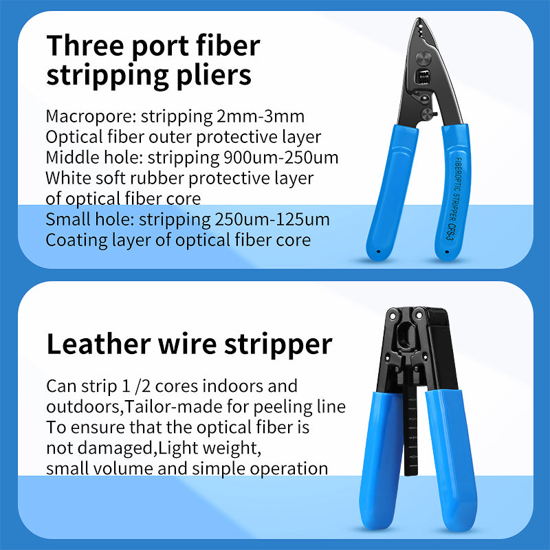 Fiber Tool Set AUA-6C Fiber Cleaver Optical Power Meter 15mw Visual Fault Locator OPM VFL FTTH Optical Fiber Tool Kit
