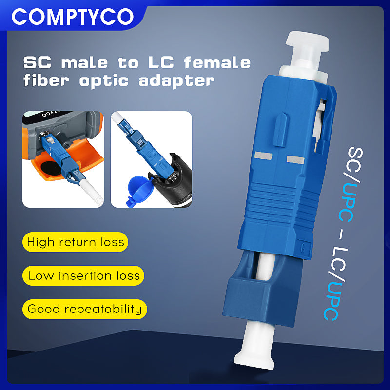 High Quality SM SC-LC Fiber Adapter Hybrid Optical Fiber Converters SC/UPC (Male) to LC/UPC ( Female) Fiber Optic Adapte