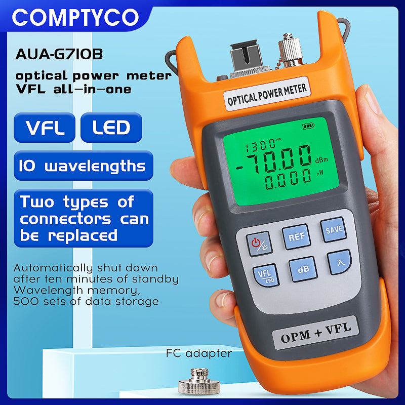 COMPTYCO High Precision Optical Multi Meter 3 in 1 OPM+VFL+LED Fiber Optic Equipment Visual Fault Locator Optical Power 
