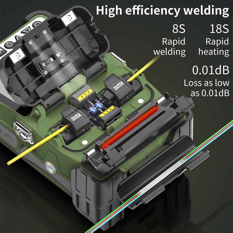 COMPTYCO High Precision 6 Motors Core Alignment Optical Fiber Splicing Machine Low Loss AUA-15F SM MM Fiber Optic Fusion