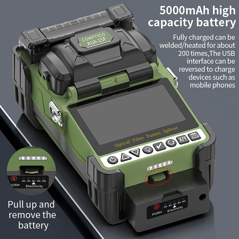 COMPTYCO High Precision 6 Motors Core Alignment Optical Fiber Splicing Machine Low Loss AUA-15F SM MM Fiber Optic Fusion