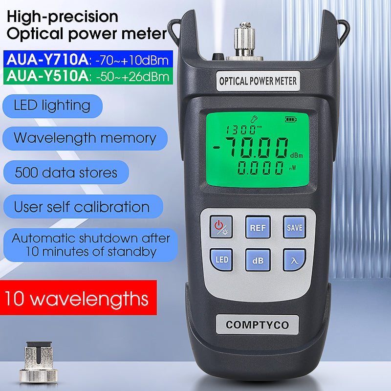 COMPTYCO Good Price FTTH Fiber Optic Tester AUA-Y710A/Y510A OPM with LED 10 Wavelength Fiber Optic Equipment Optical Pow