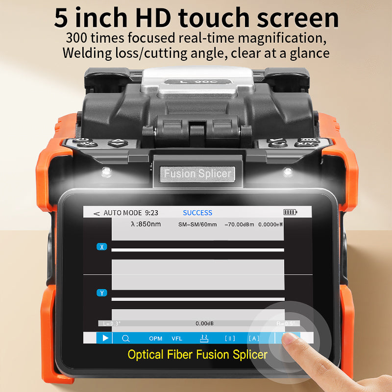 Customized Logo/Color/Boot Page OEM ODM 6 Motor Fiber Welding Machine with OPM/VFL 5 Inch Touchscreen Fiber Optic Fusion