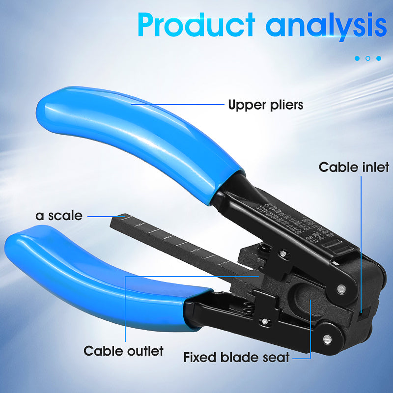COMPTYCO 5G Leather Drop Cable Stripper FTTH Fiber Tool Leather Wire Stripper Pliers 2.1mm (W) * 1.6mm (H) Fiber Strippe