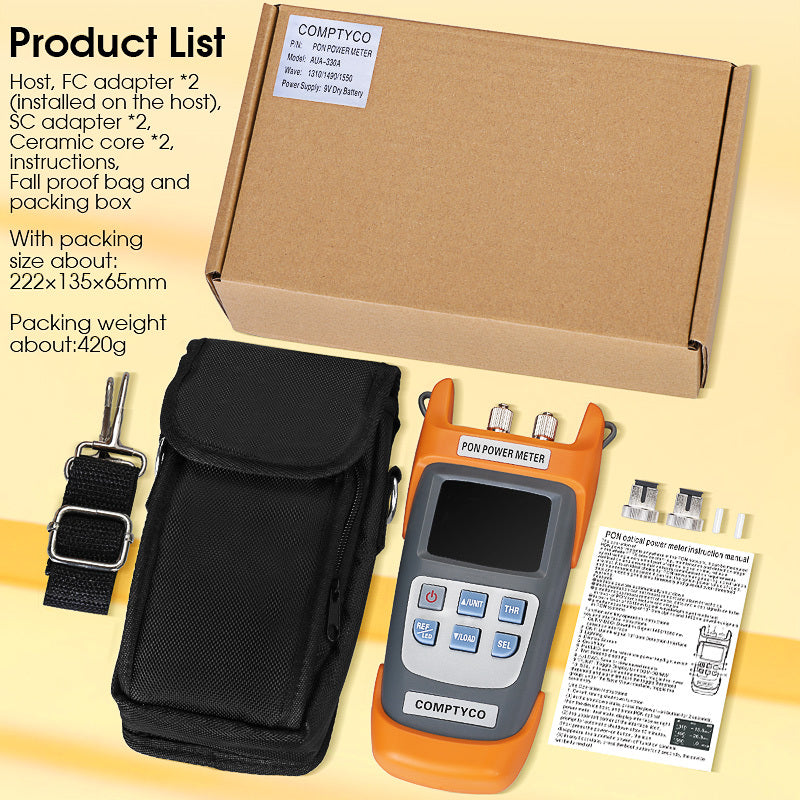 COMPTYCO AUA-330U/A SC/FC/UPC/APC FTTH Tester Network Detection Online test ONT/OLT 1310/1490/1550nm PON Optical Power M