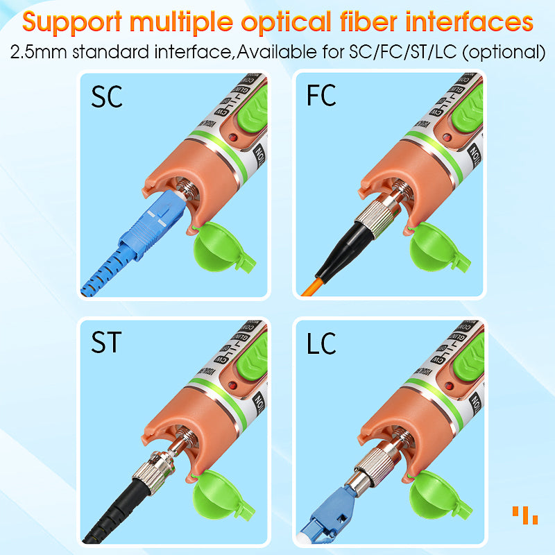 COMPTYCO 1-50mw Fiber Optic test Pen Detector Red Light Source Breakpoint Detector Laser Pen VFL 1-50km Visual Fault Loc