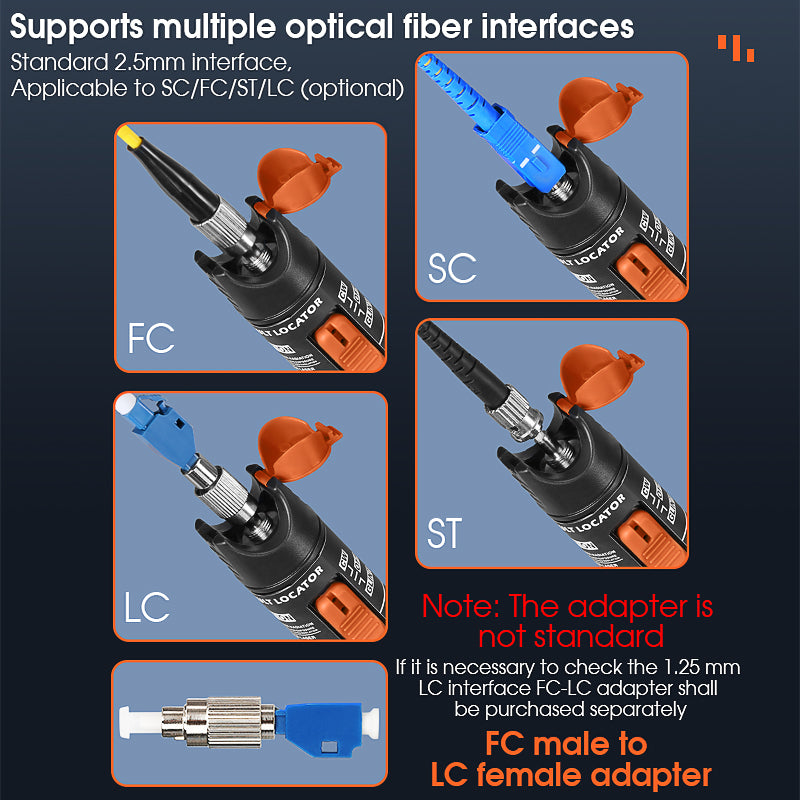 COMPTYCO AUA-10 10km Fiber Test Pen Laser Pen Breakpoint Detector VFL 10mw SC/FC/ST Visual Fault Locator Fiber Optic Equ
