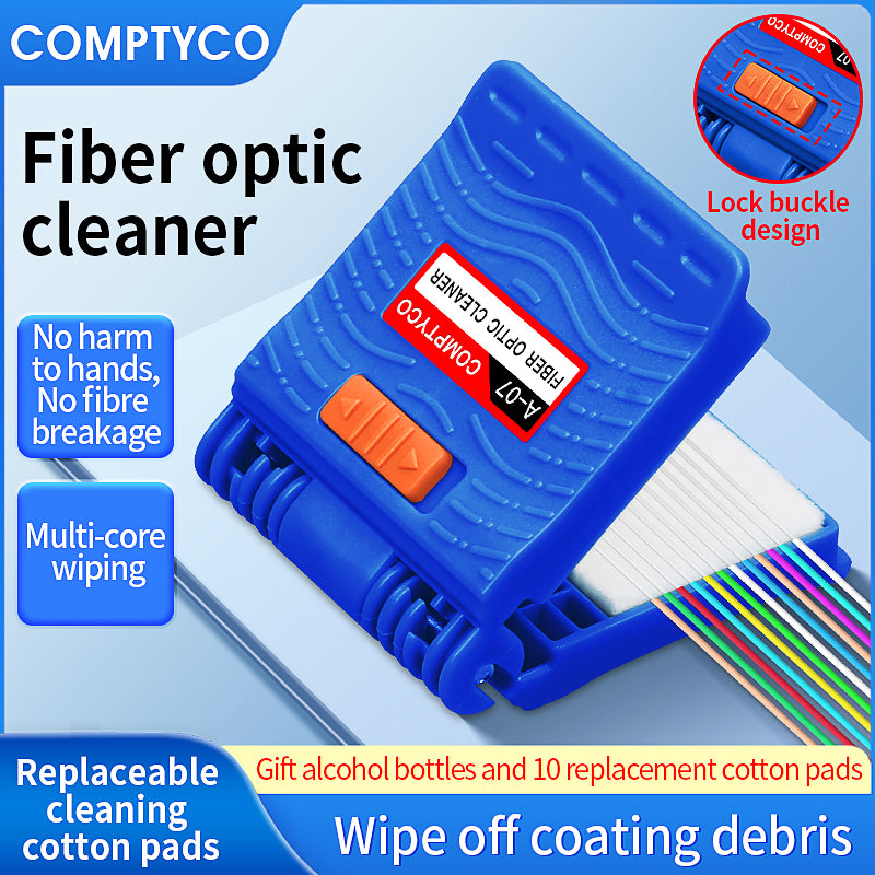 COMPTYCO Hot Sale A-07 Fiber Cleaning Clip Optical Fiber Wipe-Clip FTTH Fiber Optic Cleaner with Alcohol Bottle (Empty)
